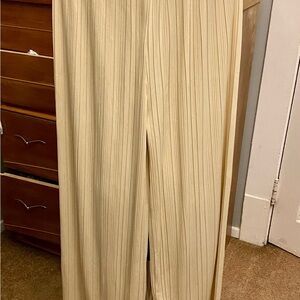 SHEIN Cream Pinstripe Trousers